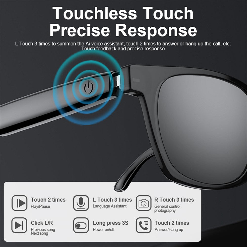 A11 AI Smart Bluetooth-compatible Glasses Multi Language Translation Video Call Cycling Sunglasses