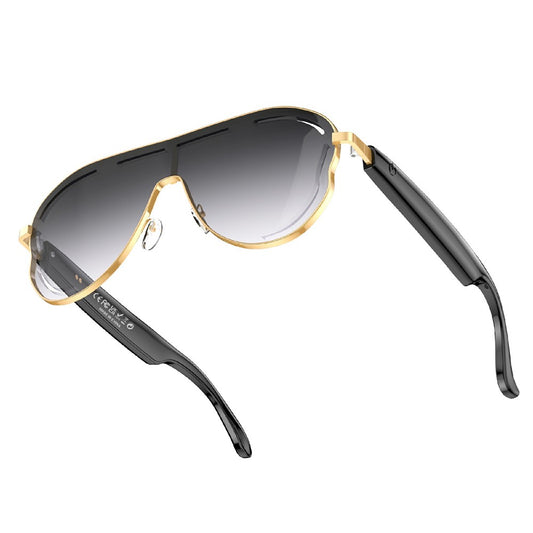 A17 Stainless Steel Large Frame Smart Glasses AI Translation Bluetooth-compatible Audio Sunglasses