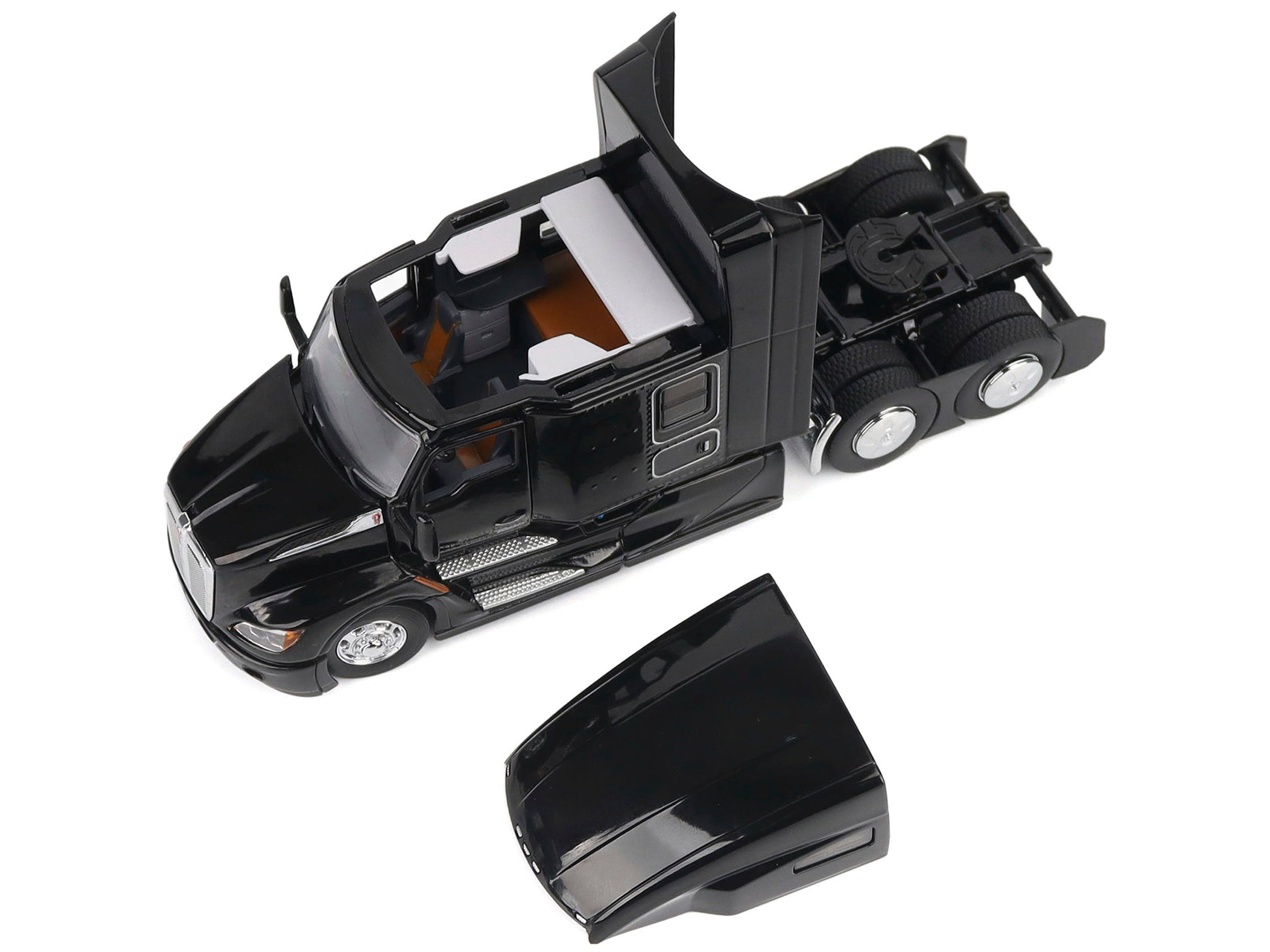 Kenworth T680 76" High Roof Sleeper Cab Truck Tractor Black "Transport Series" 1/50 Diecast Model by Diecast Masters