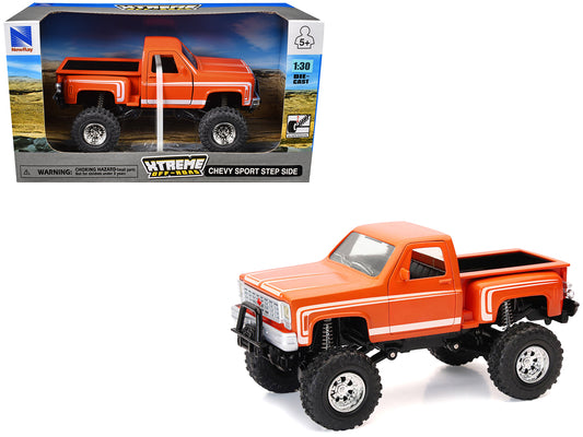 Chevrolet Sport Step Side Pickup Truck Orange with White Graphics "Xtreme Off-Road" Series 1/30 Diecast Model by New Ray