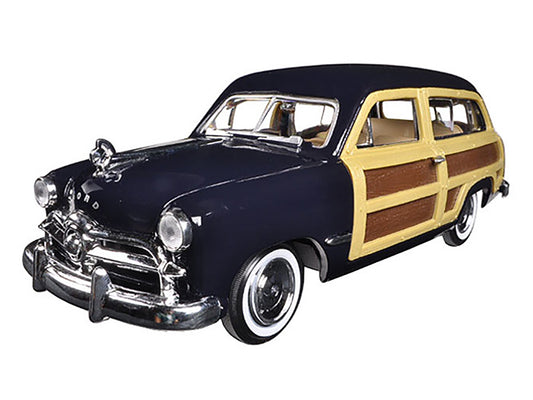 1949 Ford Woody Wagon Dark Blue 1/24 Diecast Model Car by Motormax 