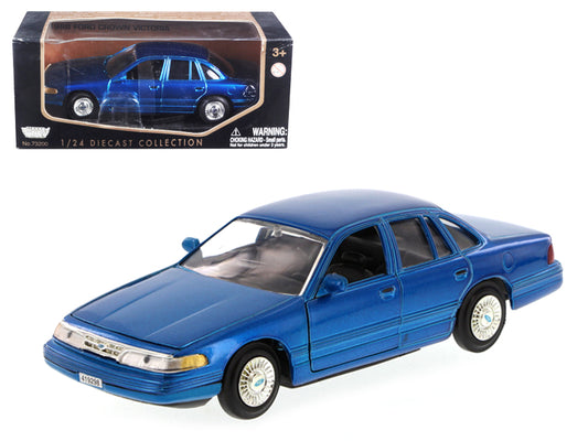 1998 Ford Crown Victoria Blue 1/24 Diecast Model Car by Motormax