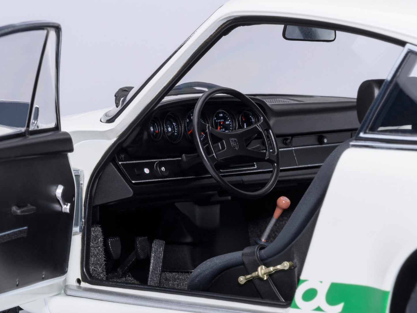 Porsche 911 Carrera 2.7 RS Grand Prix White with Green Stripes and Wheels 1/18 Model Car by Autoart
