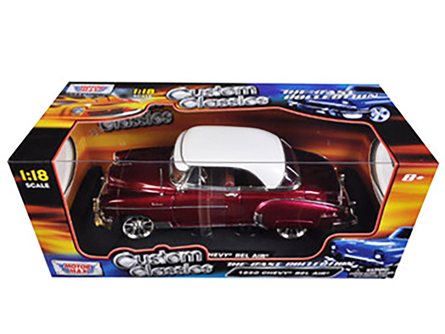 1950 Chevrolet Bel Air Metallic Dark Red Custom 1/18 Diecast Car Model by Motormax