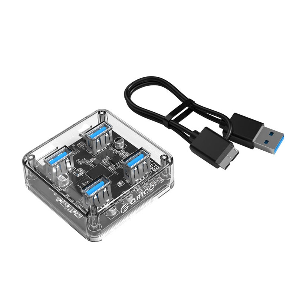 ORICO Mini 4 Ports USB3.0 Hub with Micro USB Port Support Offline Power, Cable Length: 100cm (MH4U-U3-10)
