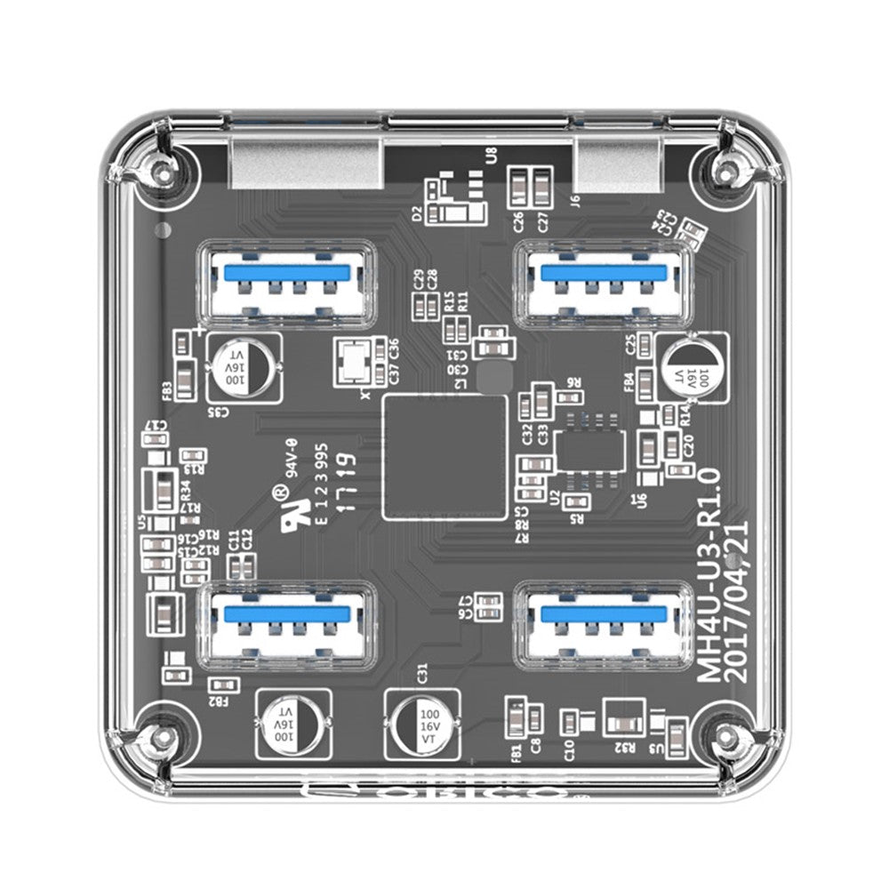 ORICO Mini 4 Ports USB3.0 Hub with Micro USB Port Support Offline Power, Cable Length: 100cm (MH4U-U3-10)