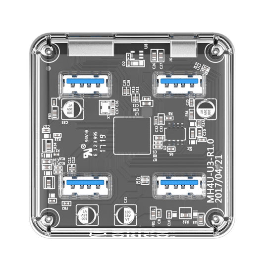 ORICO Mini 4 Ports USB3.0 Hub with Micro USB Port Support Offline Power, Cable Length: 100cm (MH4U-U3-10)