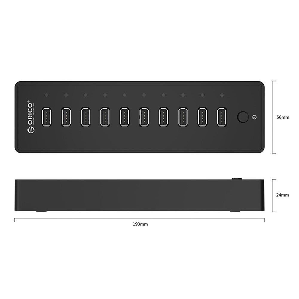 ORICO P10-U2 480Mbps High Speed Ten Ports USB2.0 Hub Adapter