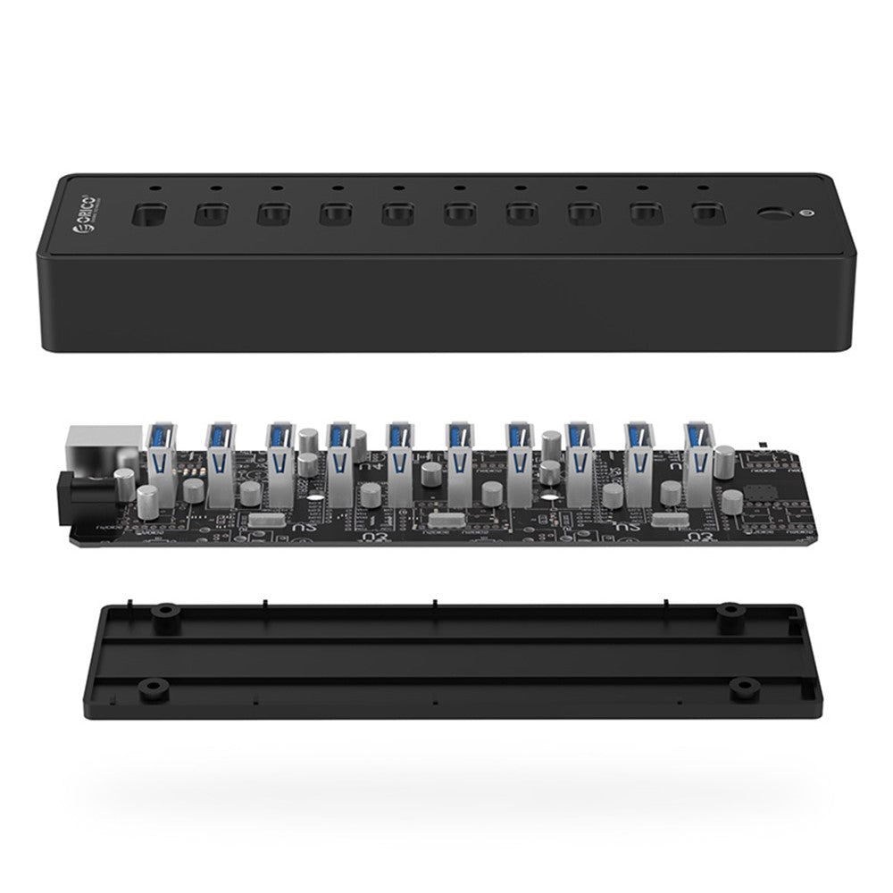 ORICO P10-U3 10 Ports Super Speed 5Gbps ABS USB3.0 Hub with 12V/3A Power Adapter