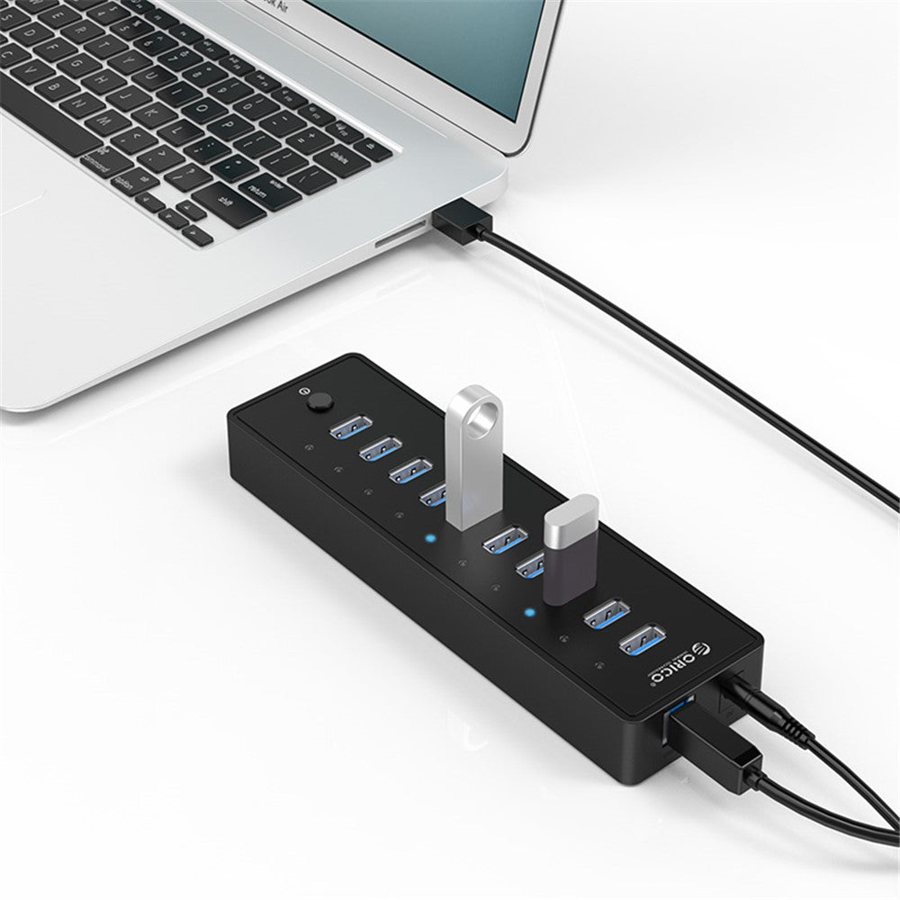 ORICO P10-U3 10 Ports Super Speed 5Gbps ABS USB3.0 Hub with 12V/3A Power Adapter