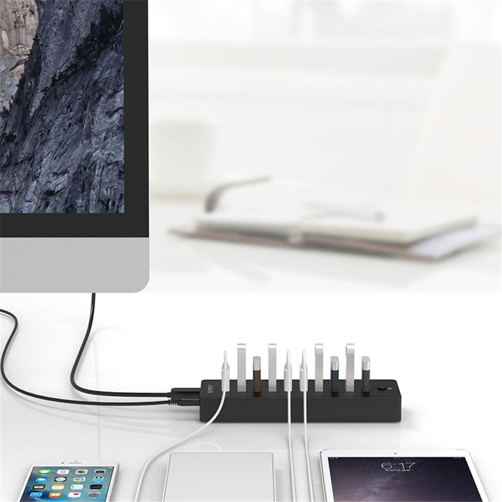 ORICO P10-U3 10 Ports Super Speed 5Gbps ABS USB3.0 Hub with 12V/3A Power Adapter