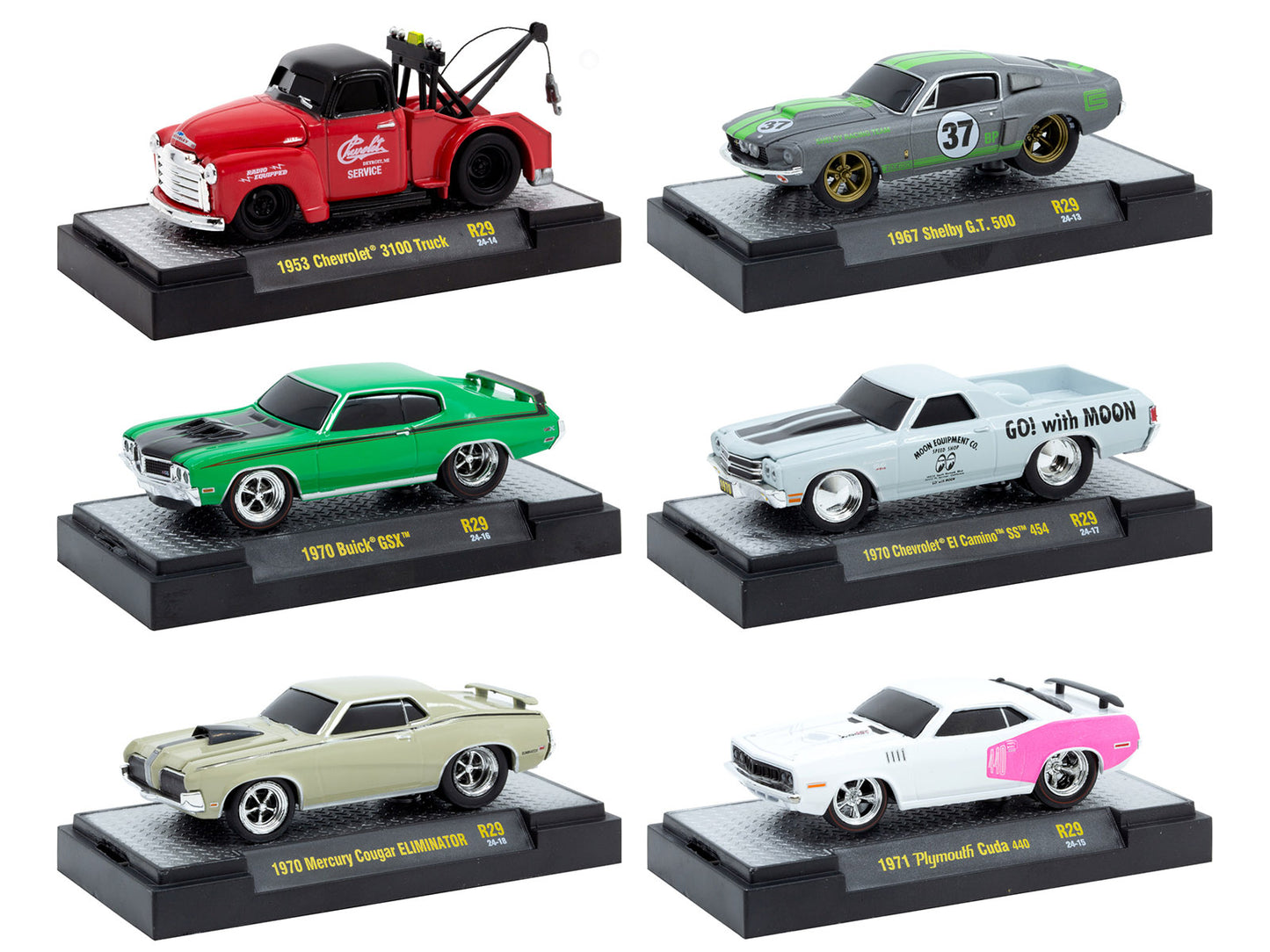 "Ground Pounders" 6 Cars Set Release 29 IN DISPLAY CASES Limited Edition 1/64 Diecast Model Cars by M2 Machines