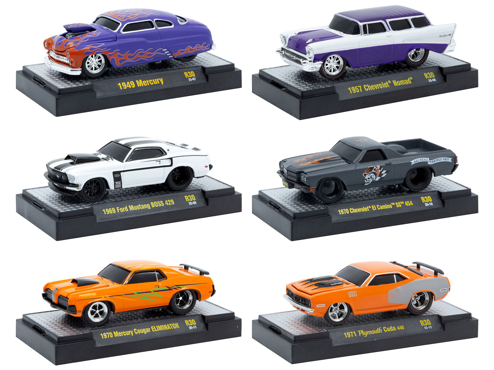 "Ground Pounders" 6 Cars Set Release 30 IN DISPLAY CASES Limited Edition 1/64 Diecast Model Cars by M2 Machines