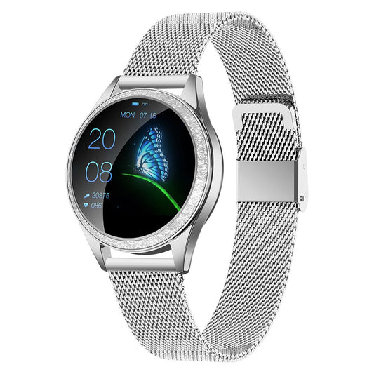 KW20 Multi-function Health Tracker IP68 Waterproof Bluetooth-compatible Smart Watch [Stainless Steel Strap]