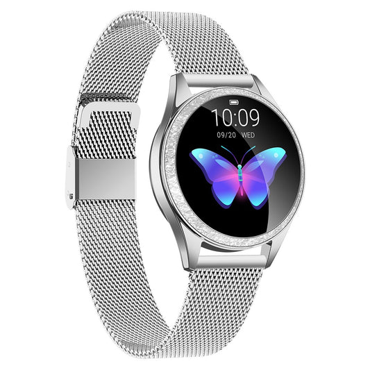 KW20 Multi-function Health Tracker IP68 Waterproof Bluetooth-compatible Smart Watch [Stainless Steel Strap]