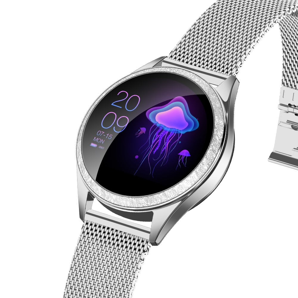 KW20 Multi-function Health Tracker IP68 Waterproof Bluetooth-compatible Smart Watch [Stainless Steel Strap]
