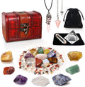23 Piece Natural Crystal Stone Set Gift Box