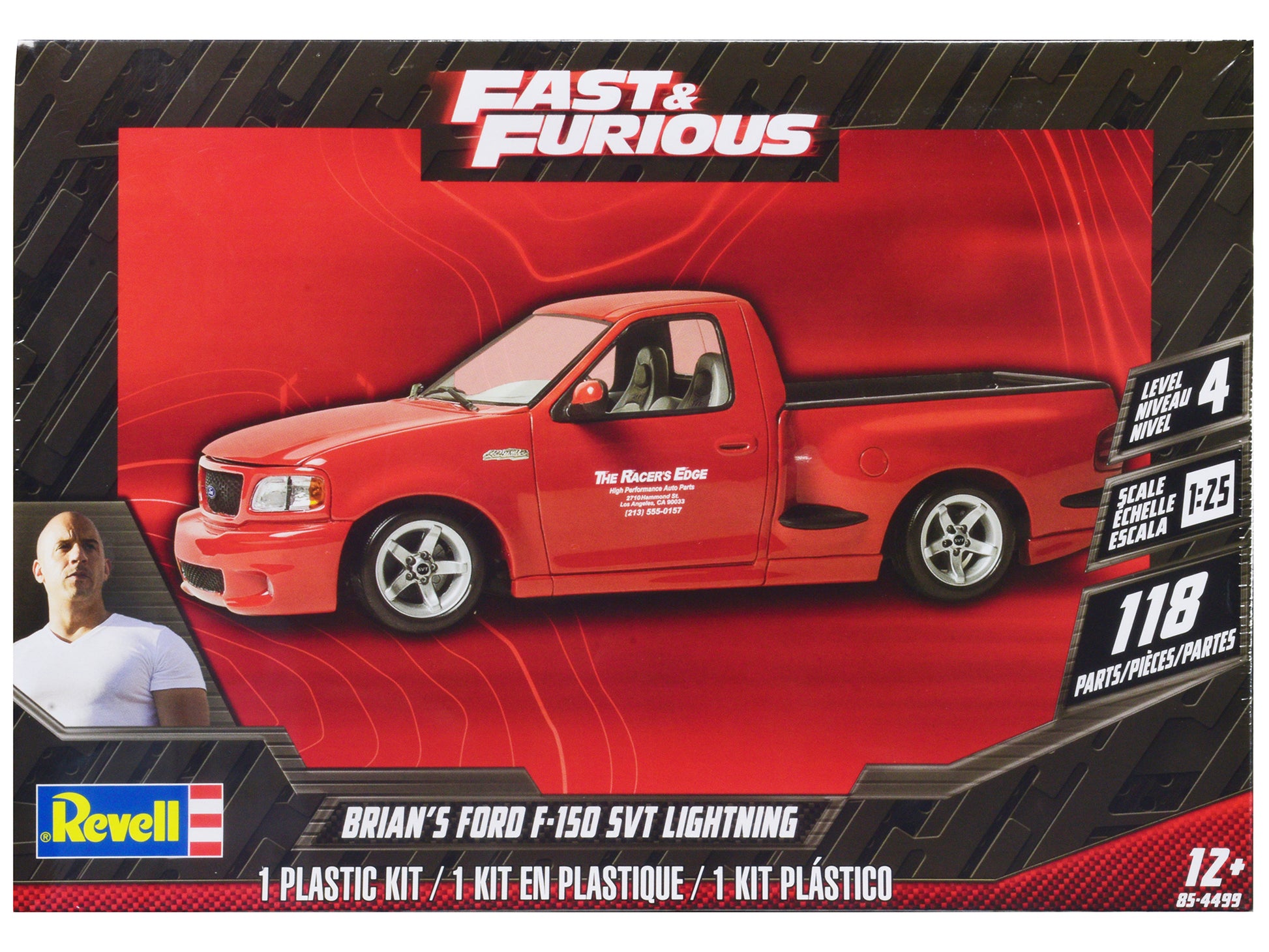 Level 4 Model Kit Brian‚Äôs Ford F-150 SVT Lightning Pickup Truck "Fast and Furious" 1/25 Scale Model by Revell