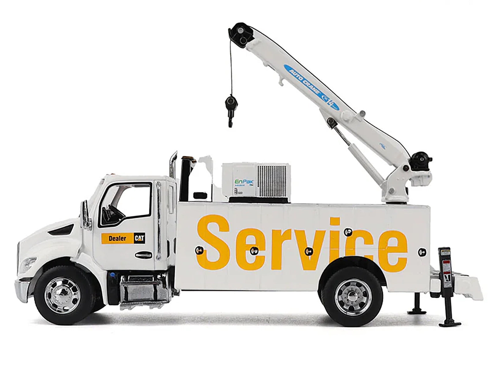Kenworth T380 Auto-Crane Titan 85 Truck with Miller EnPak White "Transport Series" 1/50 Diecast Model by Diecast Masters