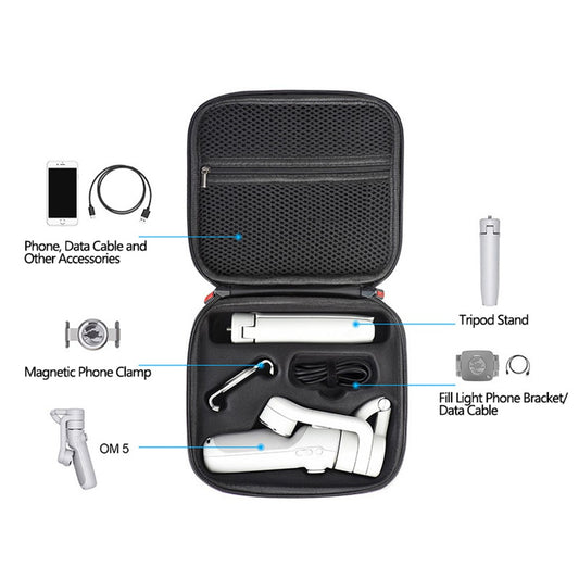 For DJI Osmo Mobile 5 Handheld Gimbal Carrying Case 1680D Fabric Phone Stabilizer Shockproof Tote Crossbody Bag