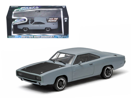 Dom's 1970 Dodge Charger R/T Primered Grey "Fast and Furious" Movie (2009) 1/43 Diecast Car Model by Greenlight