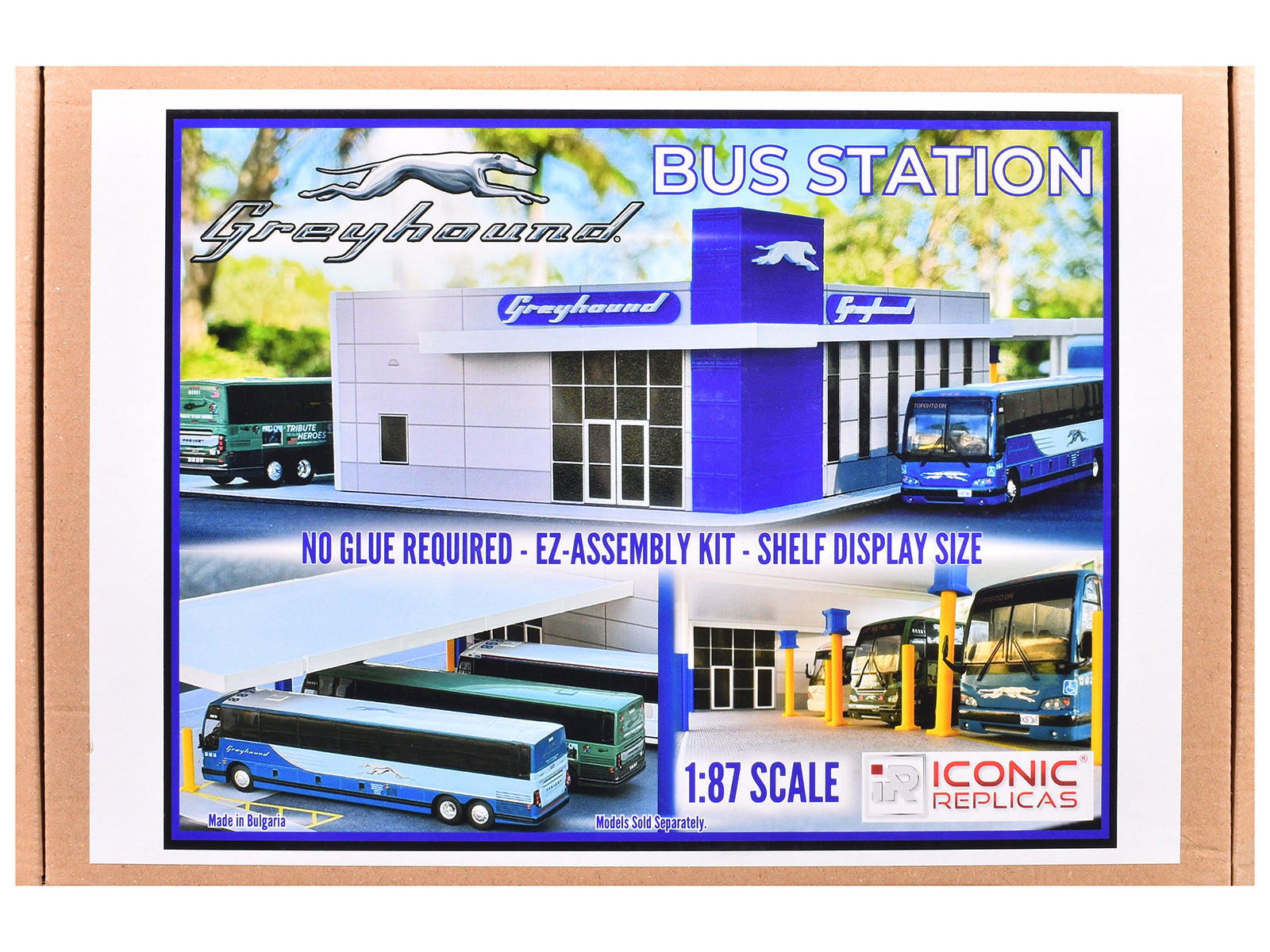 Greyhound Bus Station Diorama EZ Assembly Kit 1/87 (HO) Model by Iconic Replicas