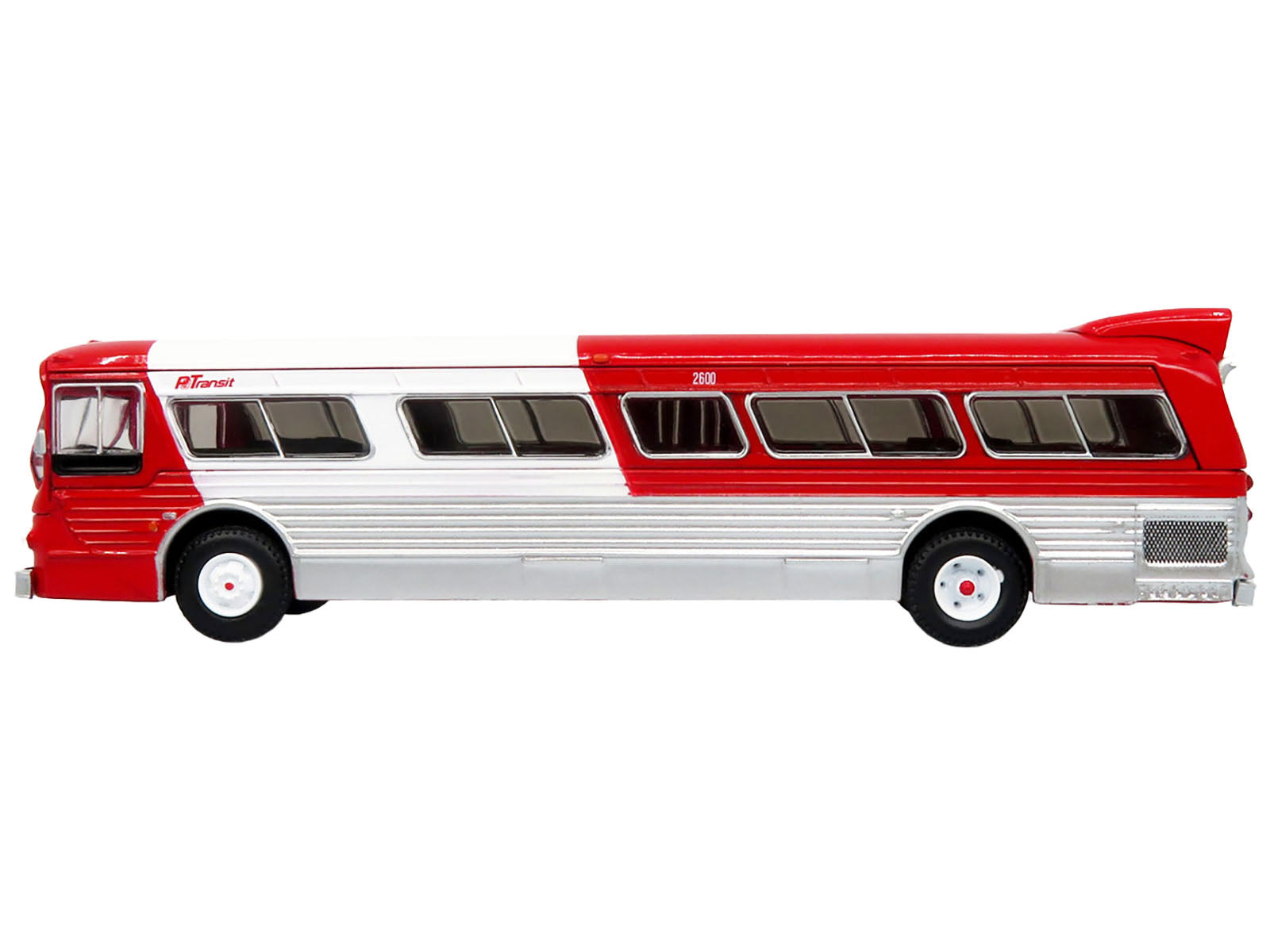 Flxible 53102 New Look Transit Bus "Pittsburgh Area Transit" Red and White "Vintage Bus & Motorcoach Collection" Limited Edition 1/87 (HO) Diecast Model by Iconic Replicas