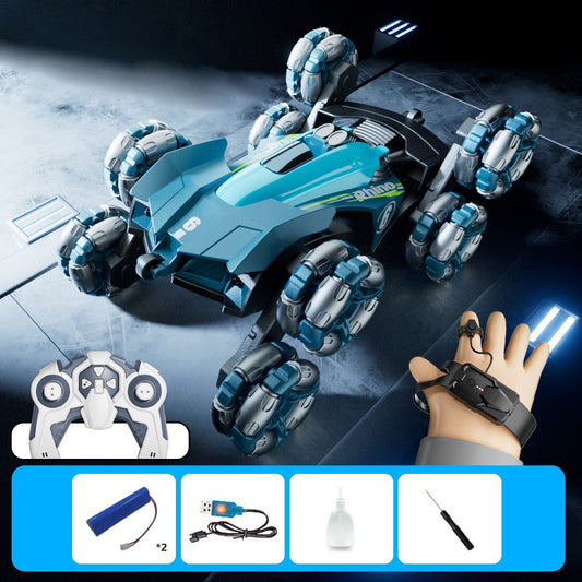 4DRC Y6 8WD Spray RC Car Model Remote Control Stunt Vehicle with LED Light, 2 Batteries