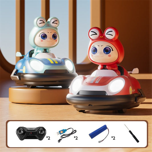 4DRC Y7 2Pcs Pop-Up Doll Remote Control Bumper Car with Light and Music Children Battle Toy (1 Battery / Car)