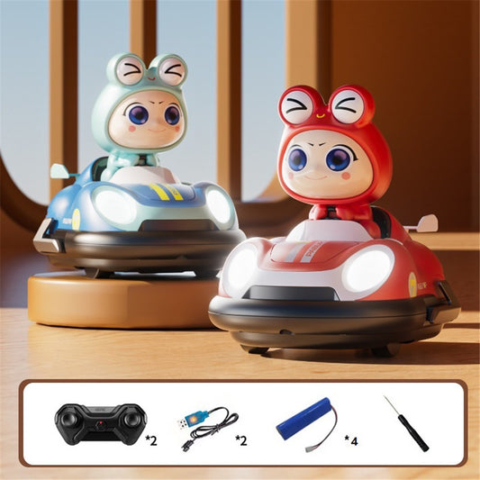 4DRC Y7 2Pcs Pop-Up Doll Remote Control Bumper Car Children Battle Toy with Light and Music (2 Batteries / Car)