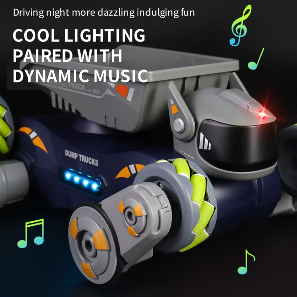 Q187 One-Click Spray RC Car with Light and Music Remote Control Stunt Robot Dog