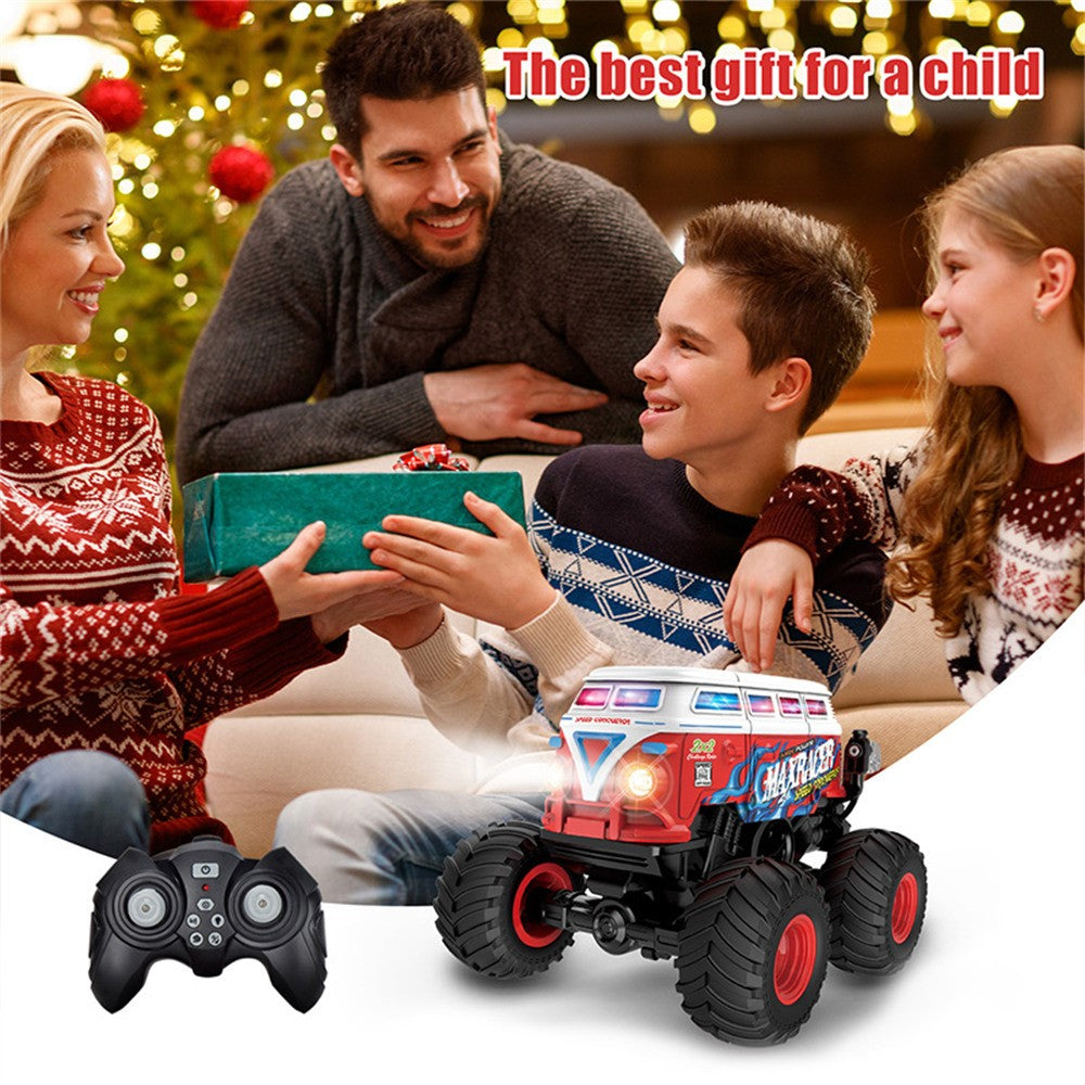 KY-S201B 1 / 20 Stunt School Bus Light Music Mist Spray Remote Control Toy Car