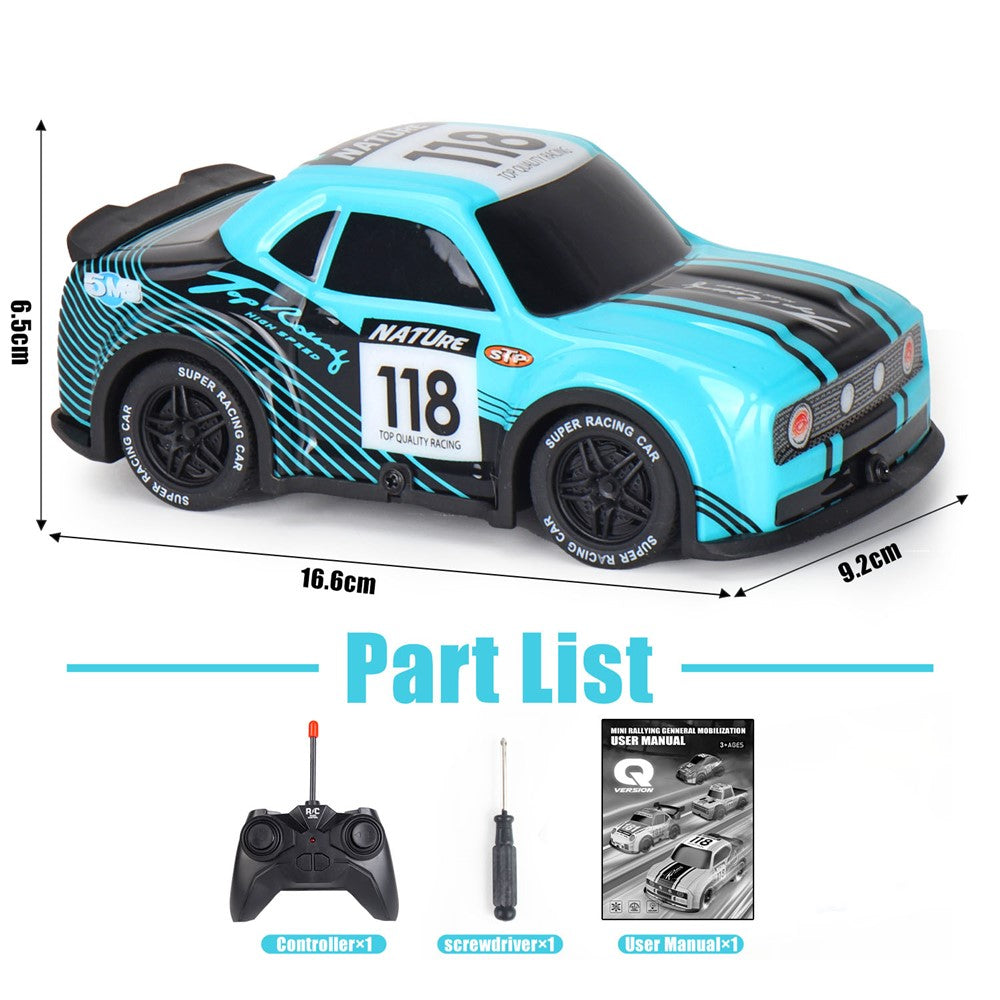 Q242 1 / 24 2WD RC Racing Car Cool Light Remote Control Car Children Toy