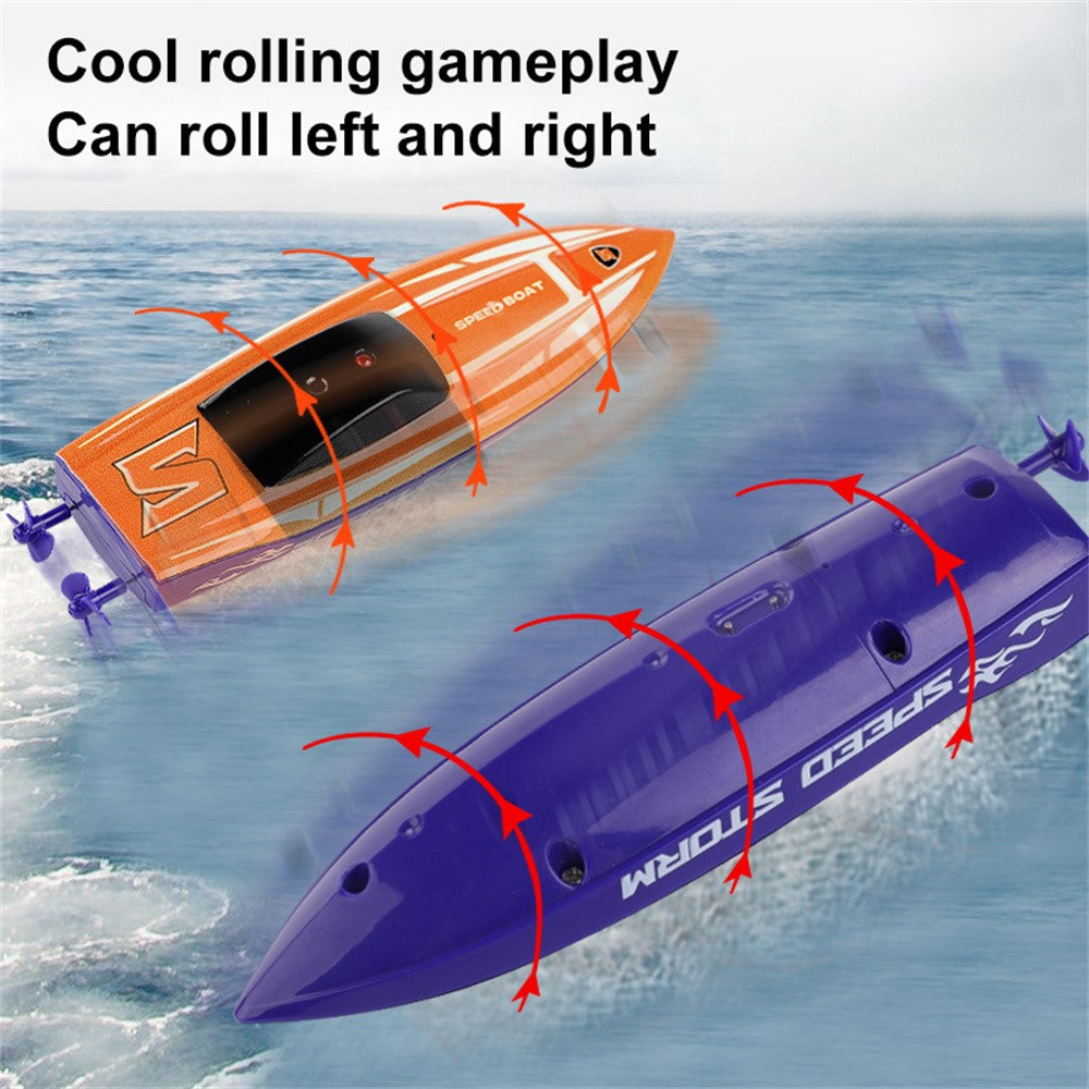 Mini Remote Control Boat RC Boat 2.4Ghz 360 Rotating USB Rechargeable Speedboat Model Toy for Kids