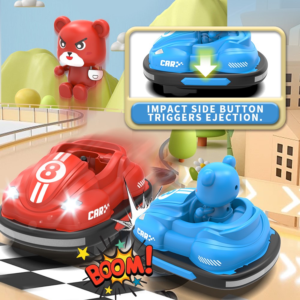 Q195 Double Player Bumper Car Remote Control Battle Bump Vehicles with Football Kit ( Upgraded Version )