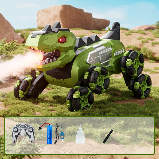 4DRC 4D-Y12 Dinosaur Shape 8 Wheels RC Car Spray Toy for Kids, Single Controller / Single Battery