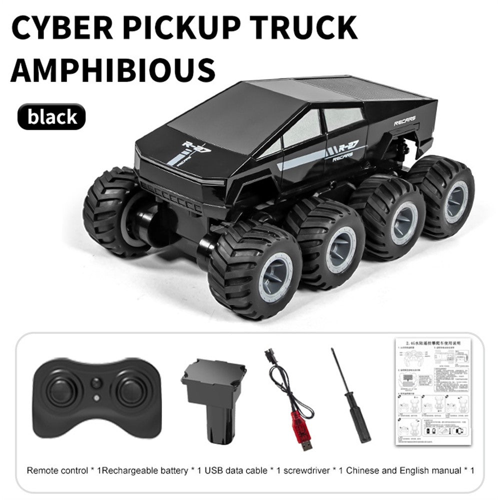 Q218 8WD Amphibious RC Car Waterproof 2.4G Remote Control Off-Road Crawler Vehicle, Single Battery