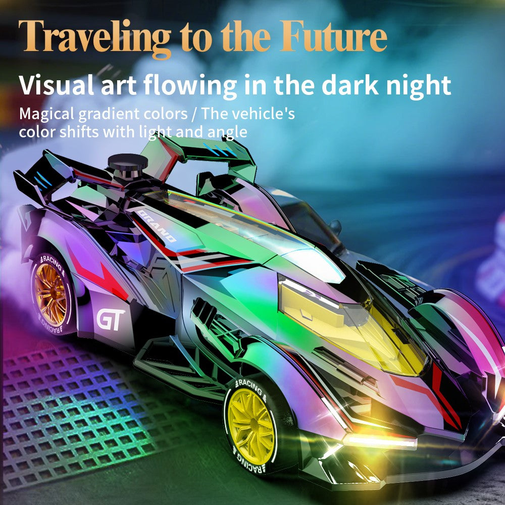Q219 4WD RC Car Laser Holographic 2.4G Remote Control Drift Racing Vehicle with Spray Mist, Dual Battery