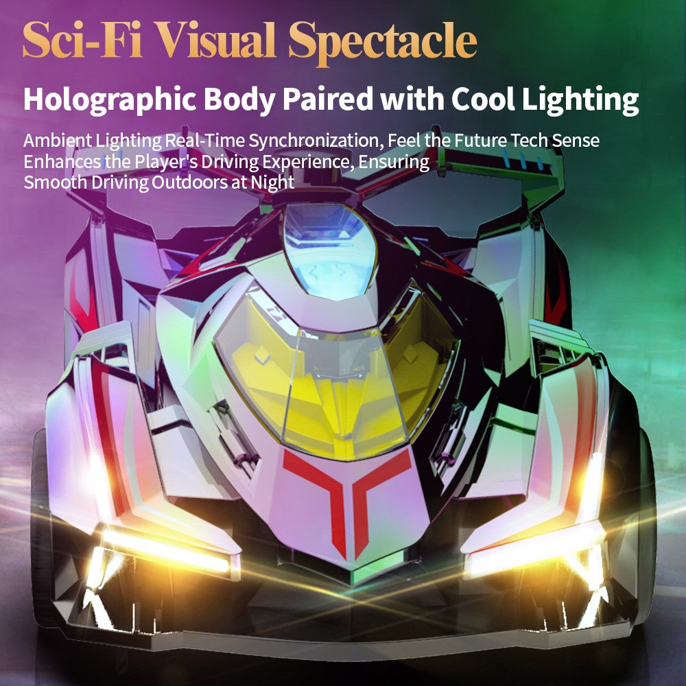 Q219 4WD RC Car Laser Holographic 2.4G Remote Control Drift Racing Vehicle with Spray Mist, Dual Battery