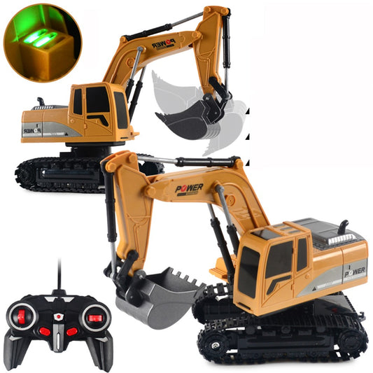 1027 RC Trucks Mini Remote Control Bulldozer 1:24 6CH Tractor Engineering Car with Light Sound
