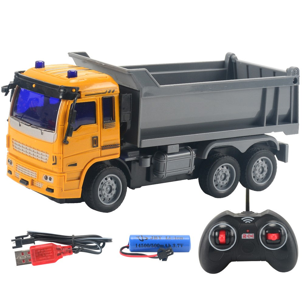 JC21 Wireless RC 4 Channels Mini Fire Truck Fire Engine Toy with Lights Electric Car Model Toy for Kids