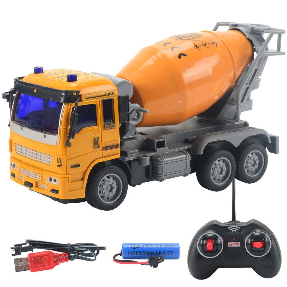 JC21 Wireless RC 4 Channels Mini Fire Truck Fire Engine Toy with Lights Electric Car Model Toy for Kids