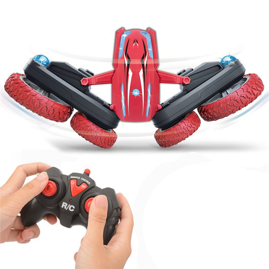 Double-sided Rotating Deformation Stunt 2.4G RC Car Children Boys Remote Control Light Music Car Toy