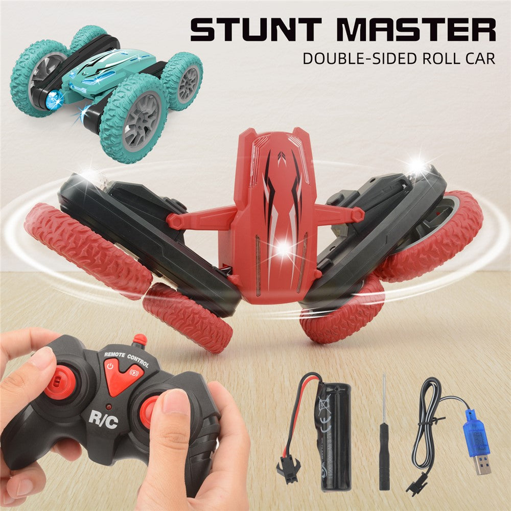 Double-sided Rotating Deformation Stunt 2.4G RC Car Children Boys Remote Control Light Music Car Toy