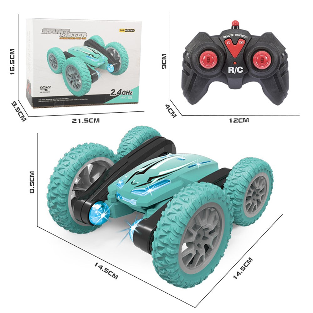 Double-sided Rotating Deformation Stunt 2.4G RC Car Children Boys Remote Control Light Music Car Toy