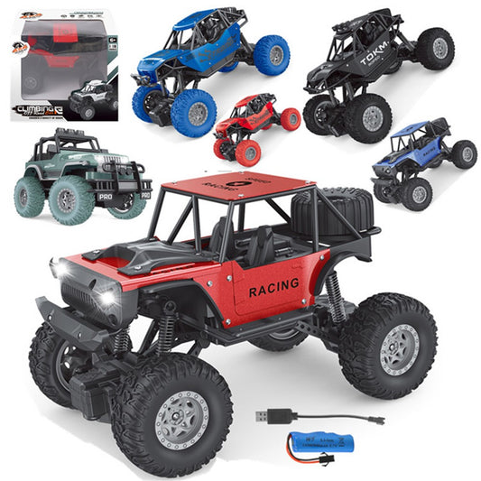 6086 1 / 18 20km / h RC Alloy Car 4-Channel Off-Road Vehicle Kids Remote Control Racing Car Toy with Light