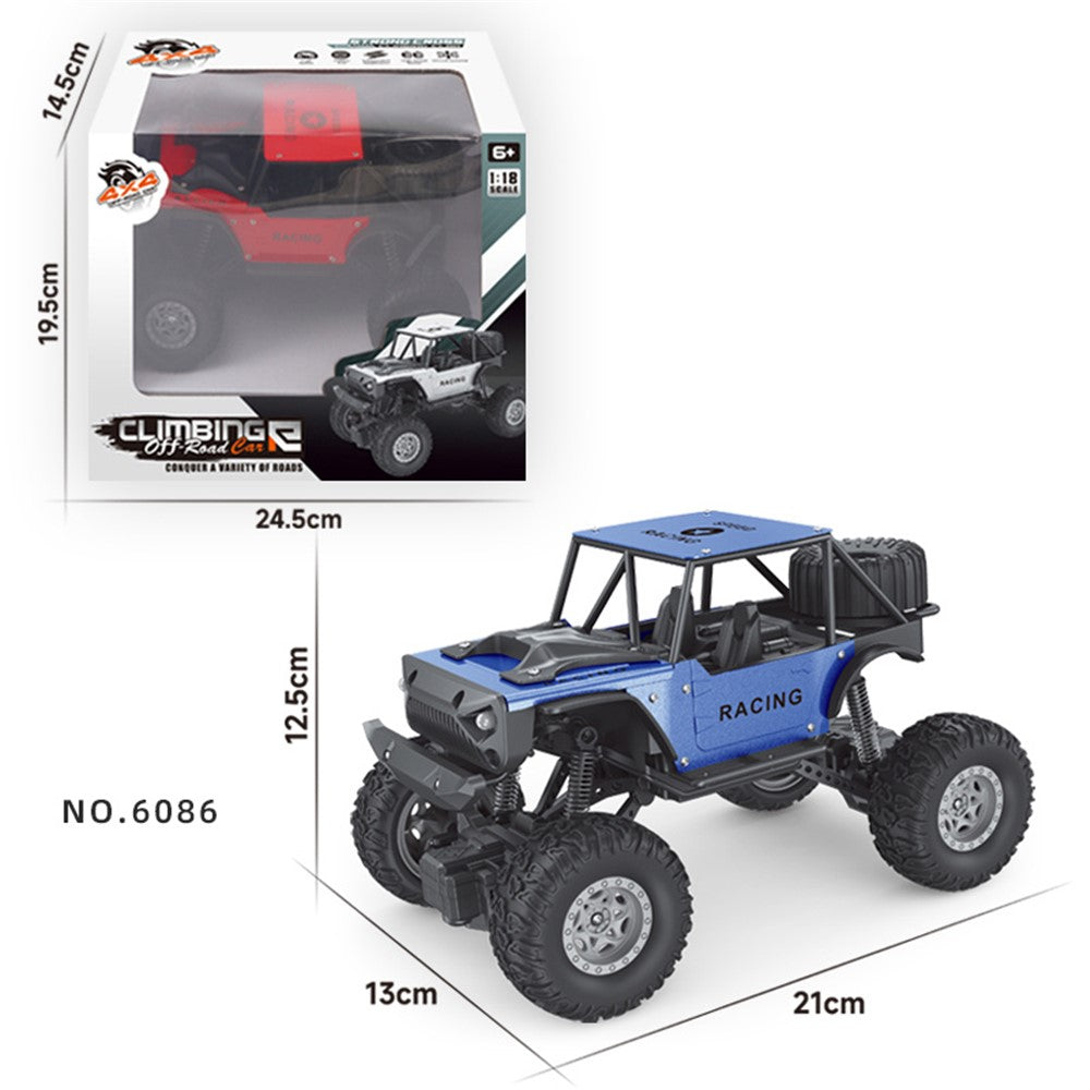 6086 1 / 18 20km / h RC Alloy Car 4-Channel Off-Road Vehicle Kids Remote Control Racing Car Toy with Light