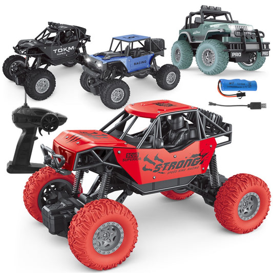 6071 / 6083 4-Channel RC Car 1:18 Scale 20km / h Climbing Off-Road Vehicle Remote Control Alloy Racing Car Toy for Kids