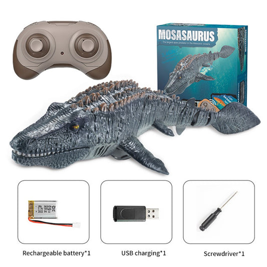 Summer High-speed Mosasaurus Boat Toy Waterproof Electric Simulation Crocodile Remote Control Boat with Dual Motors for Children