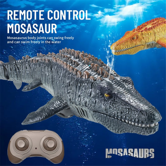 Summer High-speed Mosasaurus Boat Toy Waterproof Electric Simulation Crocodile Remote Control Boat with Dual Motors for Children